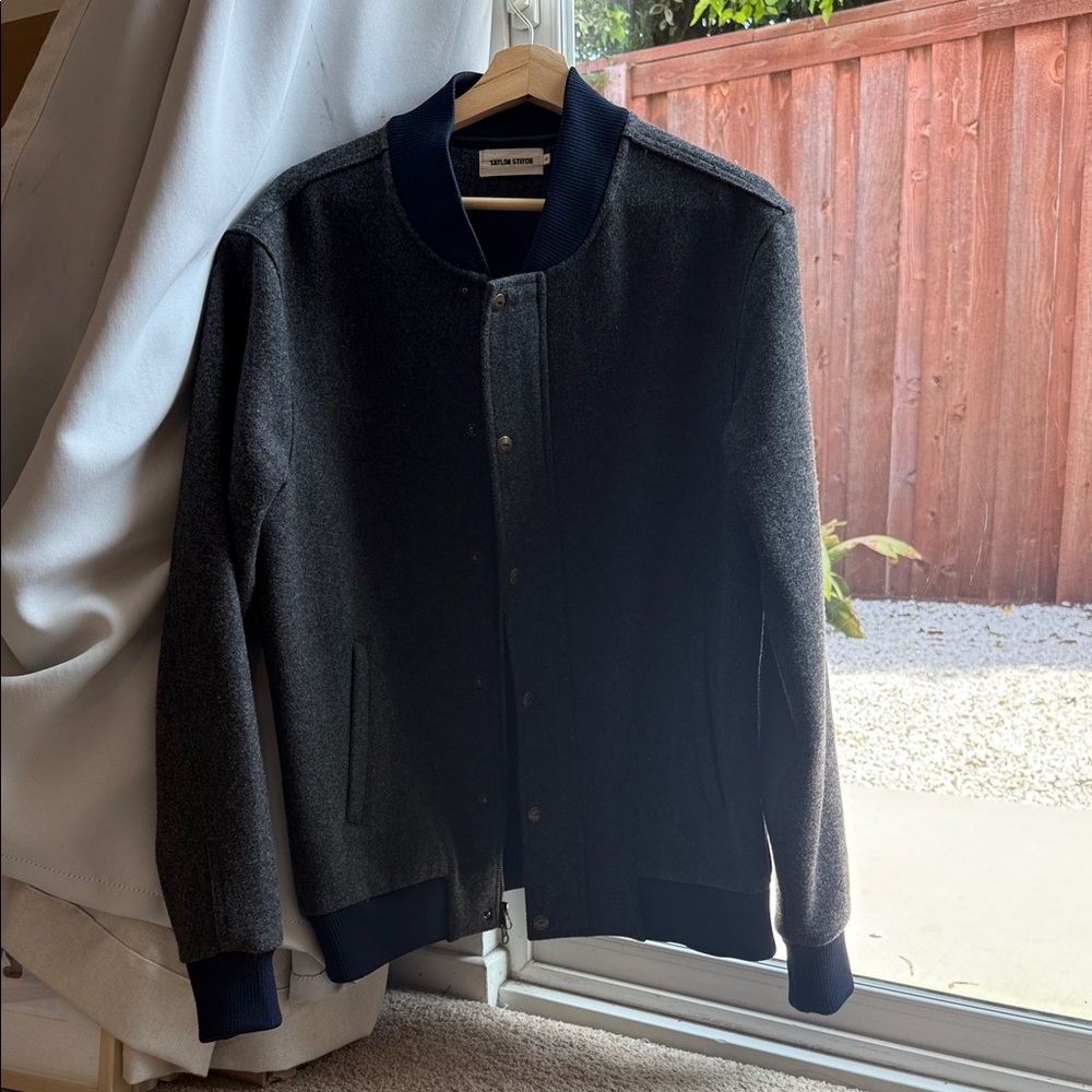 Taylor Stitch Men's Gray Bomber Jacket